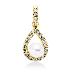 Anhänger  18kt Gelbgold mit Öse mit 0,10ct Diamanten