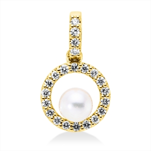 Anhänger  18kt Gelbgold mit Öse mit 0,10ct Diamanten