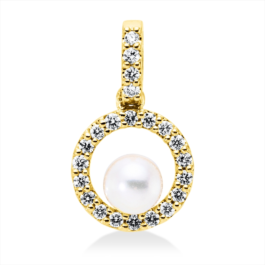 Anhänger  18kt Gelbgold mit Öse mit 0,10ct Diamanten