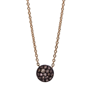 Pavé Collier  14kt Rotgold Fassung schwarz rhodiniert mit 0,19ct Diamanten