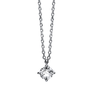 Solitaire Collier 4er-Krappe 14kt Weißgold mit 0,40ct Diamanten