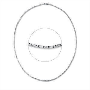Tenniscollier  14kt Weißgold mit 6,59ct Diamanten