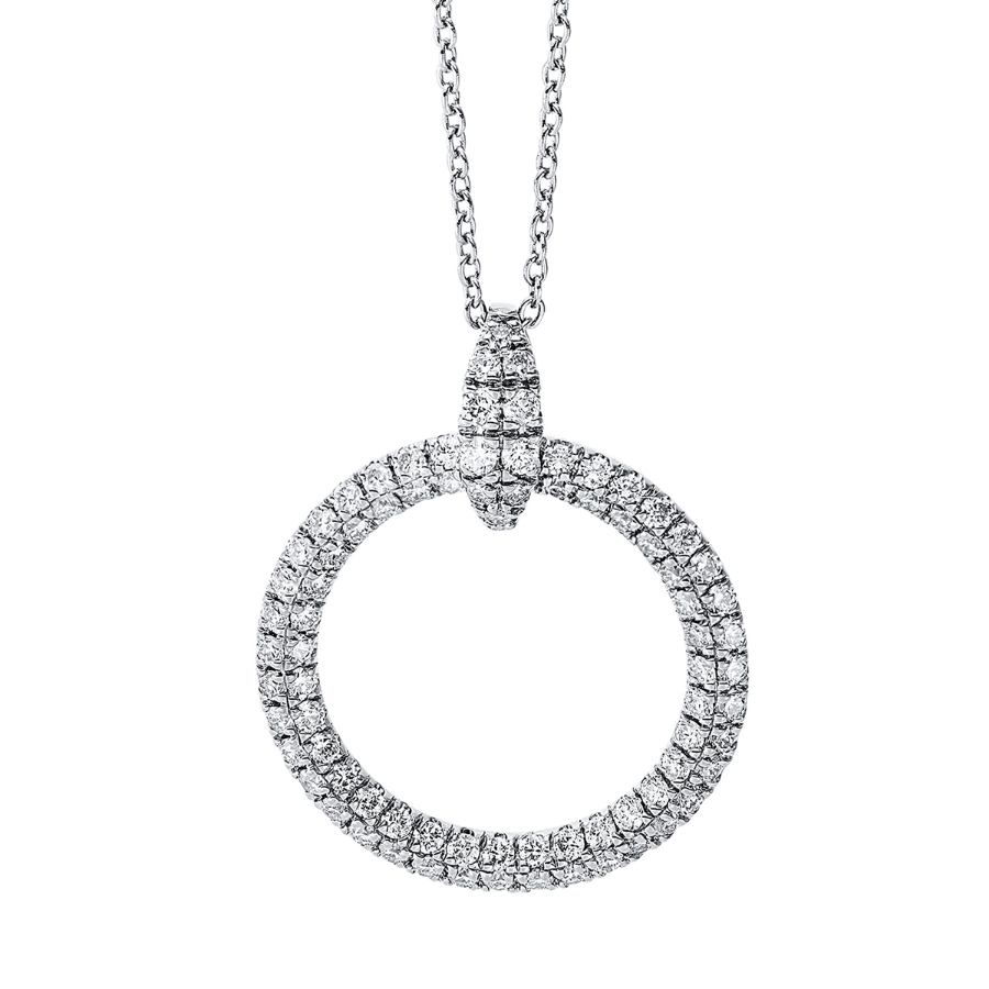 Pavé Collier  18kt Weißgold mit Öse Kreis mit 0,60ct Diamanten