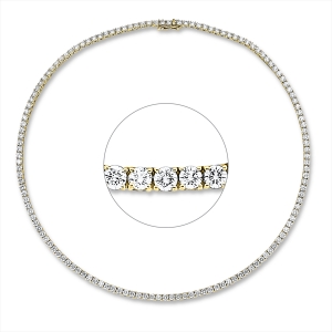 Tenniscollier  18kt Gelbgold mit 15,72ct Diamanten