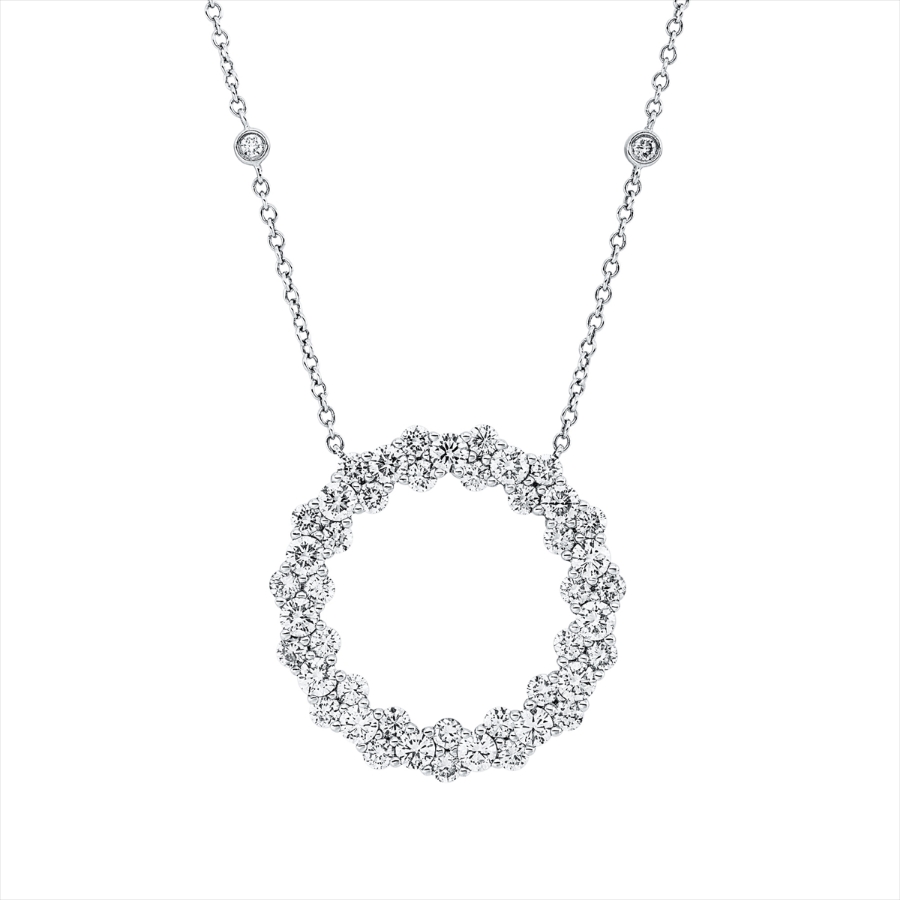 Collier 18 kt WG, mit ZÖ 40,6 cm