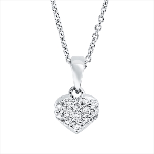 Collier 18 kt WG Herz