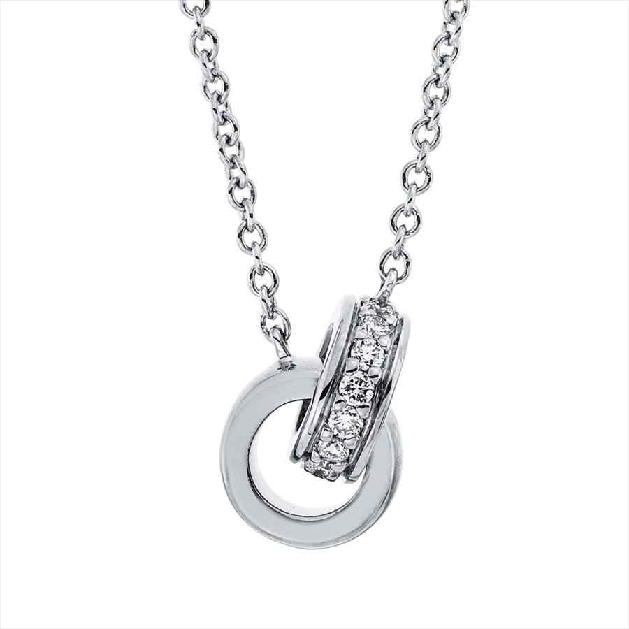 Collier 18 kt WG, mit ZÖ 41 cm + 39,5 cm