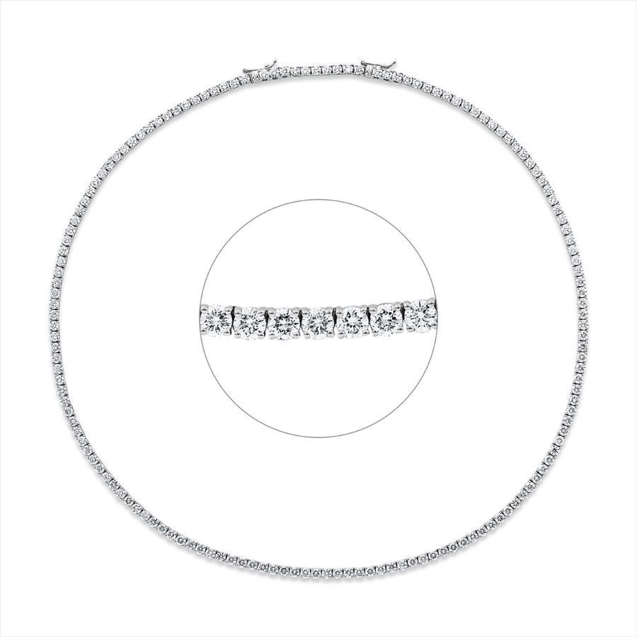 Tenniscollier  18kt Gelbgold extension ZÖ 42 cm mit 12,32ct Diamanten