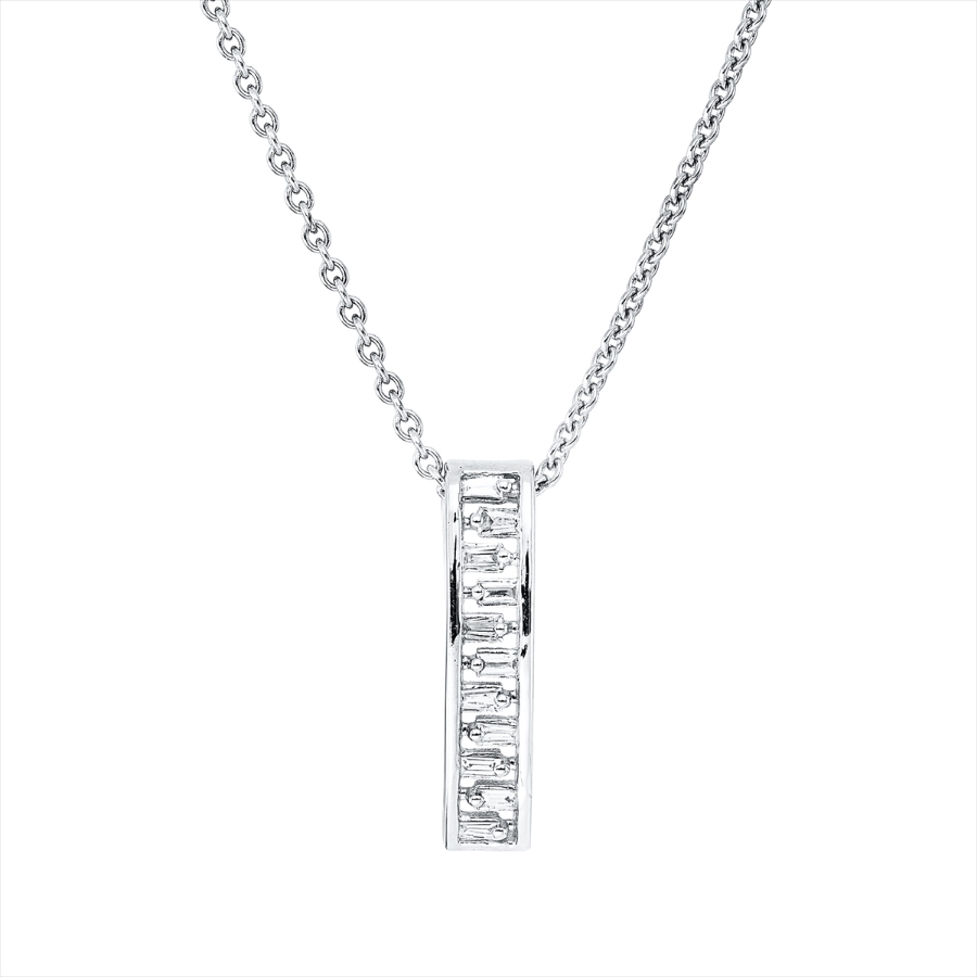 Collier 18 kt GG, Fassung rhodiniert