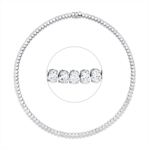 Tenniscollier 4er-Krappe 18kt Weißgold mit 26,65ct Diamanten