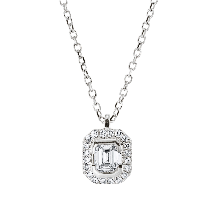 Collier 18 kt WG, mit ZÖ 40 cm, 42cm