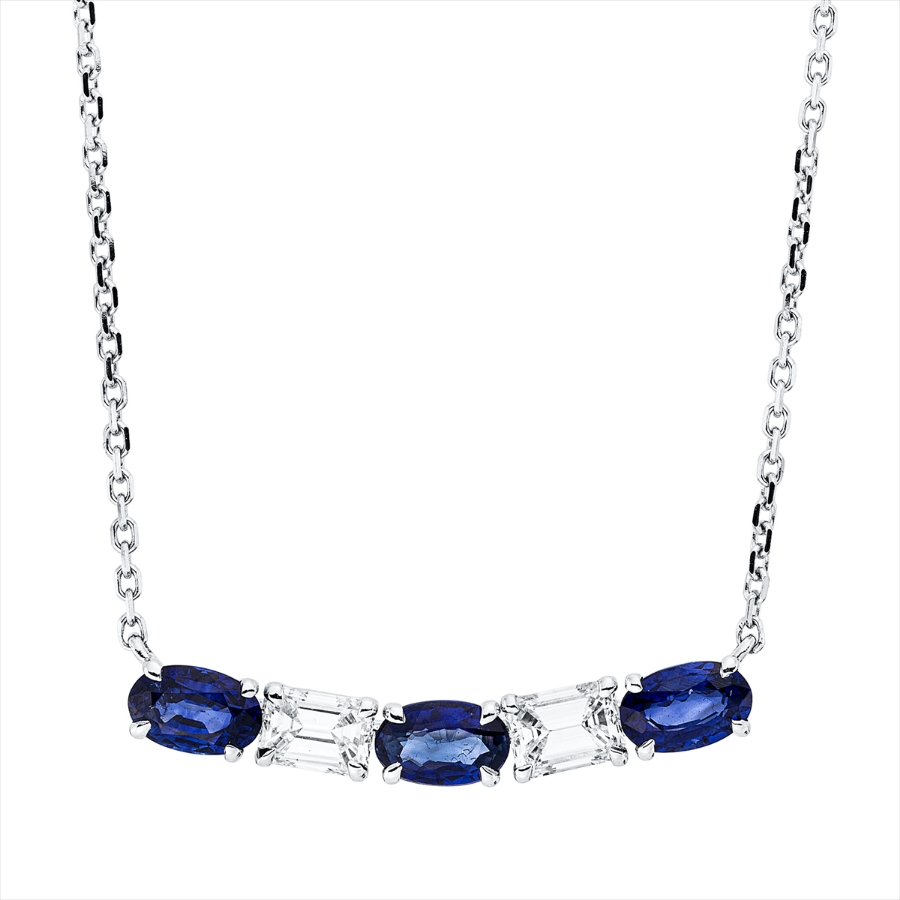 Collier 18 kt WG, mit ZÖ 40,6 cm