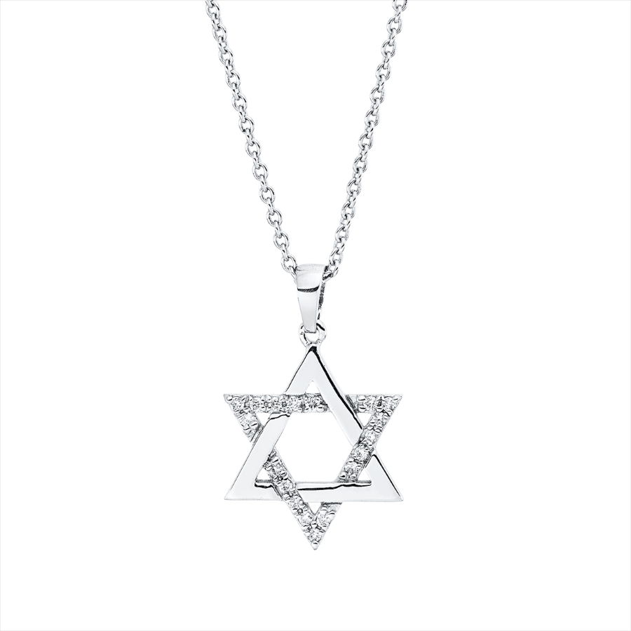 Collier 18 kt WG Stern, mit Öse