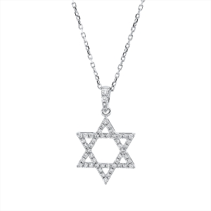 Collier 18 kt WG Davidstern, mit Öse
