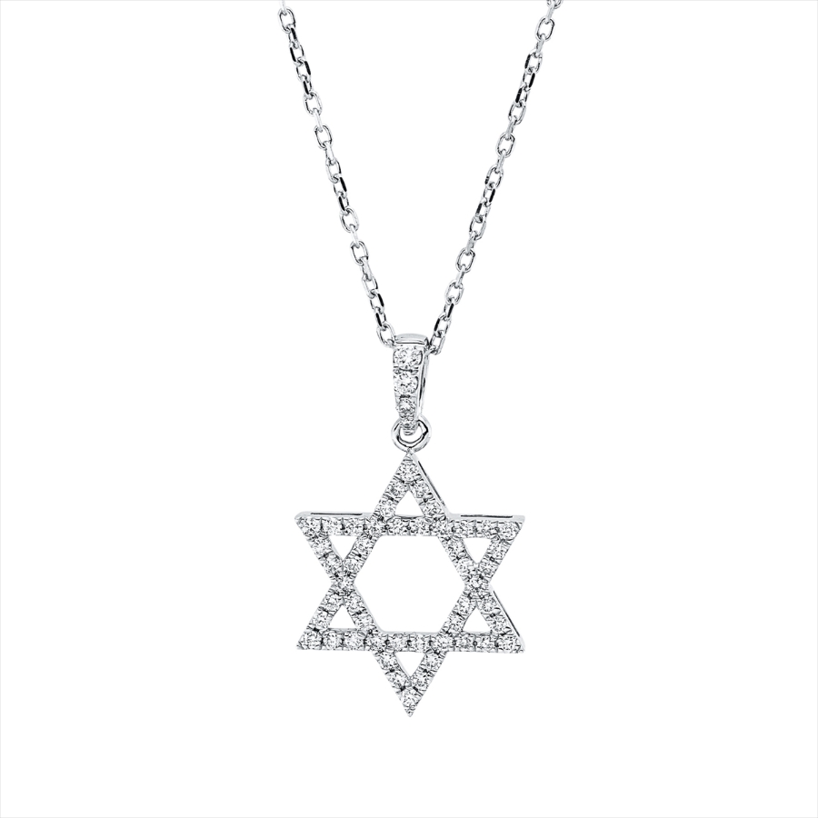 Collier 18 kt WG Davidstern, mit Öse