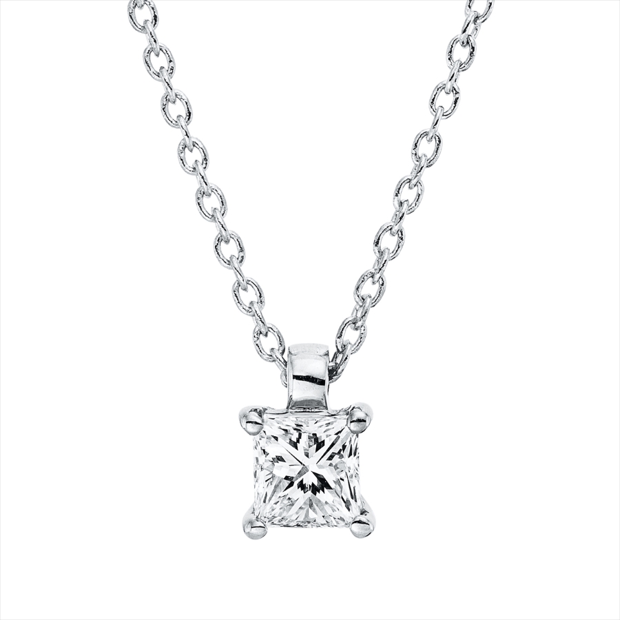 Solitaire Collier 4er-Krappe 18kt Gelbgold mit ZÖ 42 cm mit 0,26ct Diamanten