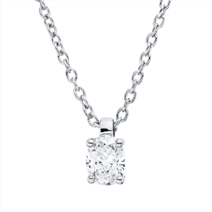 Solitaire Collier 4er-Krappe 18kt Weißgold mit ZÖ 42 cm mit 0,17ct Diamanten