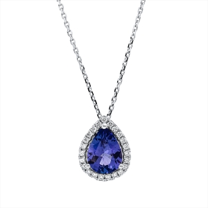 Collier 18 kt WG, mit ZÖ 40 cm + 43 cm