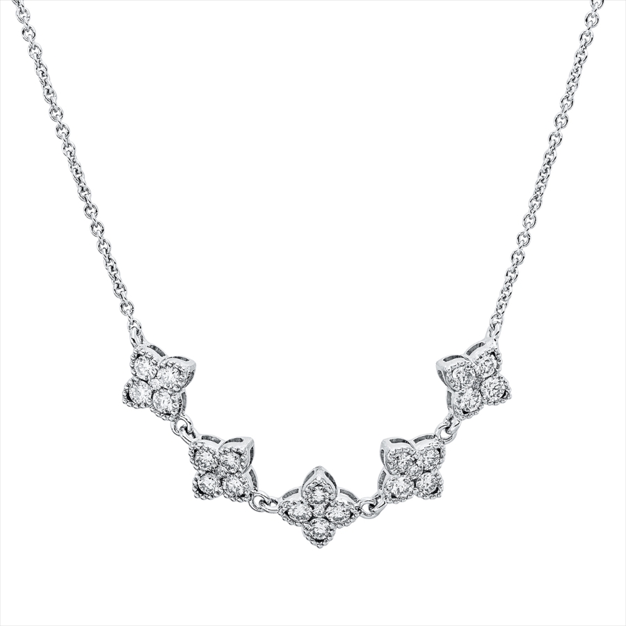 Collier 18 kt WG, mit ZÖ 40 cm + 42,5 cm