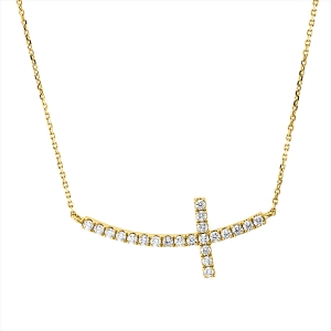 Collier 18 kt GG Kreuz, mit ZÖ 40 cm