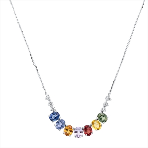Collier 18 kt WG, mit ZÖ 40,6 cm