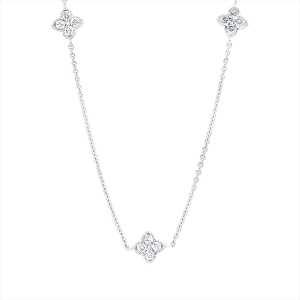Collier 18 kt WG, mit ZÖ 40 cm + 42,5 cm