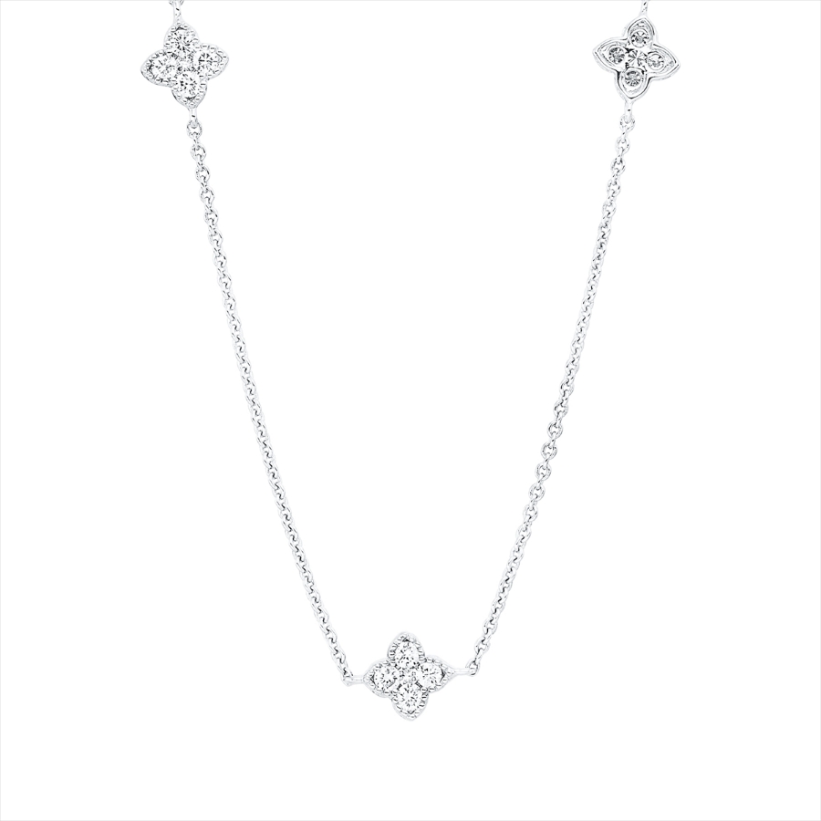 Collier 18 kt WG, mit ZÖ 40 cm + 42,5 cm