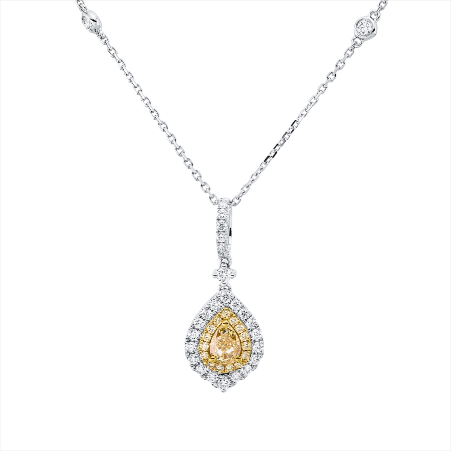 Collier 18 kt WG+GG, mit ZÖ 40 cm + 43 cm