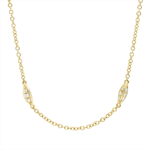 Collier 18 kt GG, mit ZÖ 40 cm + 43 cm
