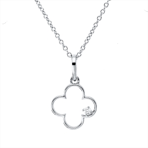 Collier 4er-Krappe 18 kt WG, mit ZÖ 40 cm, 42,5cm