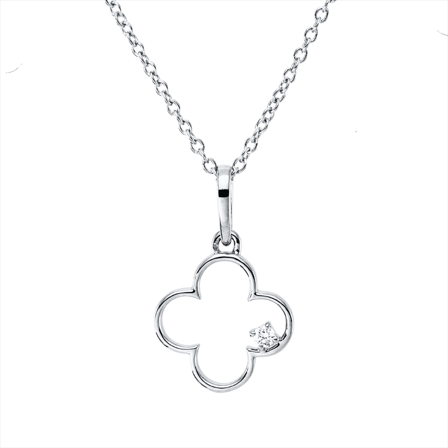 Collier 4er-Krappe 18 kt WG, mit ZÖ 40 cm, 42,5cm