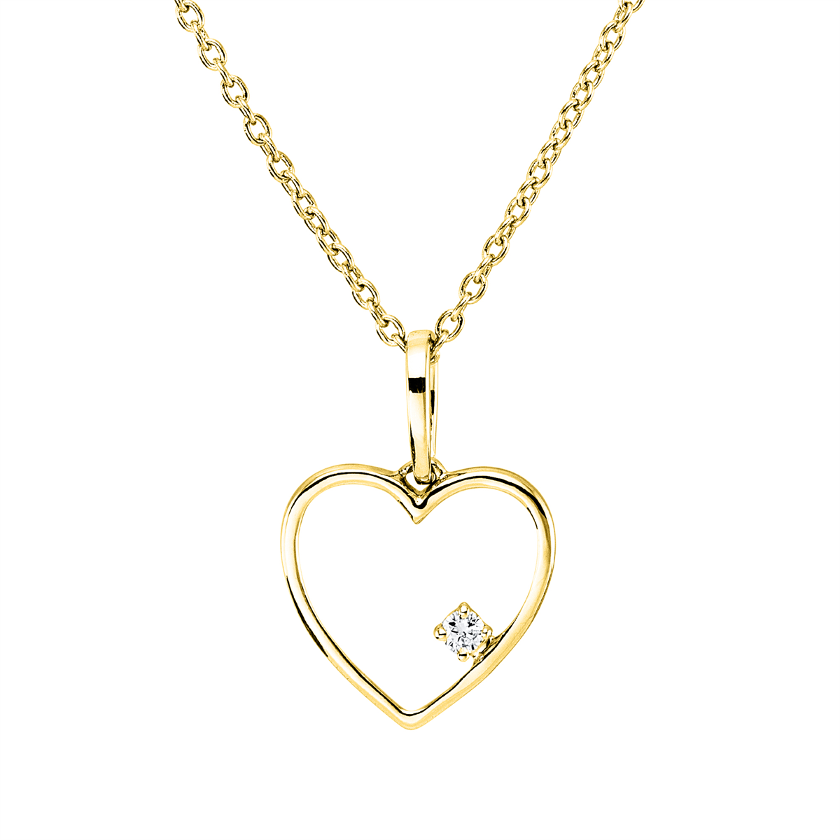 Collier 4er-Krappe 18 kt GG Herz, mit ZÖ 40 cm, 42,5cm