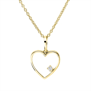 Collier 4er-Krappe 18 kt GG Herz, mit ZÖ 40 cm, 42,5cm