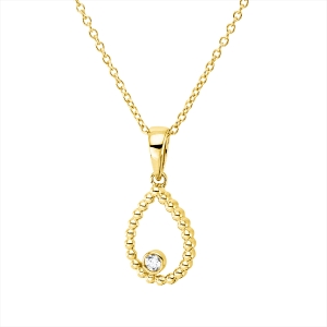 Collier Zarge 18 kt GG Tropfen, mit ZÖ 40 cm, 42,5cm