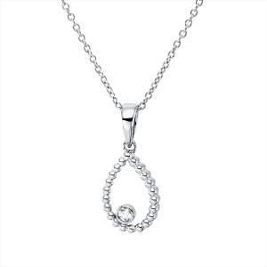 Collier Zarge 18 kt GG Tropfen, mit ZÖ 40 cm, 42,5cm