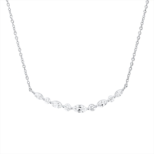 Collier 18 kt WG, mit ZÖ 40 cm, 42,5cm