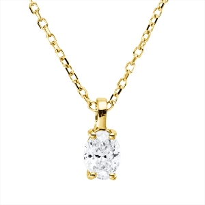 Solitaire Collier 4er-Krappe 18kt Gelbgold mit ZÖ 43 cm mit 0,26ct Diamanten