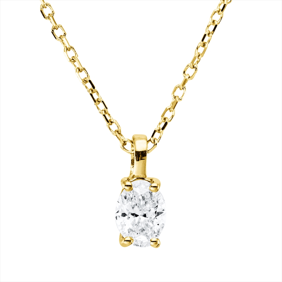 Solitaire Collier 4er-Krappe 18kt Gelbgold mit ZÖ 43 cm mit 0,26ct Diamanten