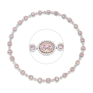 Collier 18 kt WG+RG, 27 GIA certs