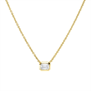 Solitaire Collier Zarge 18kt Gelbgold mit ZÖ 40 cm + 43 cm mit 0,50ct Diamanten
