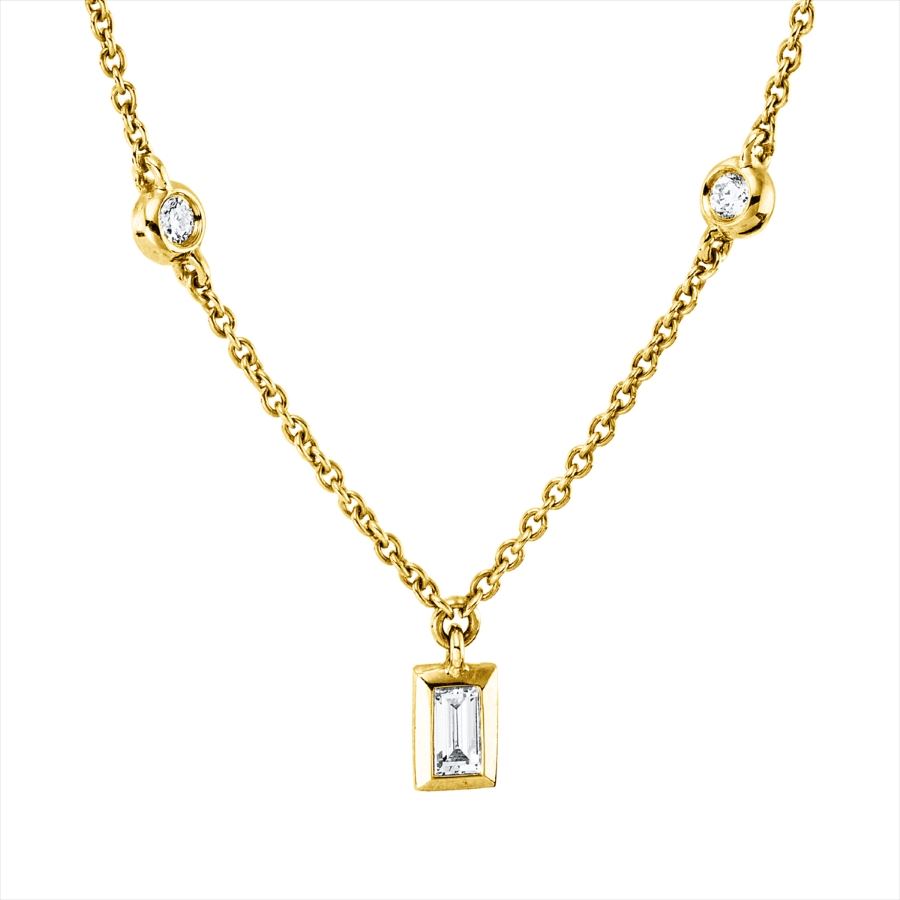 Collier 18 kt GG, mit ZÖ 40 cm + 43 cm