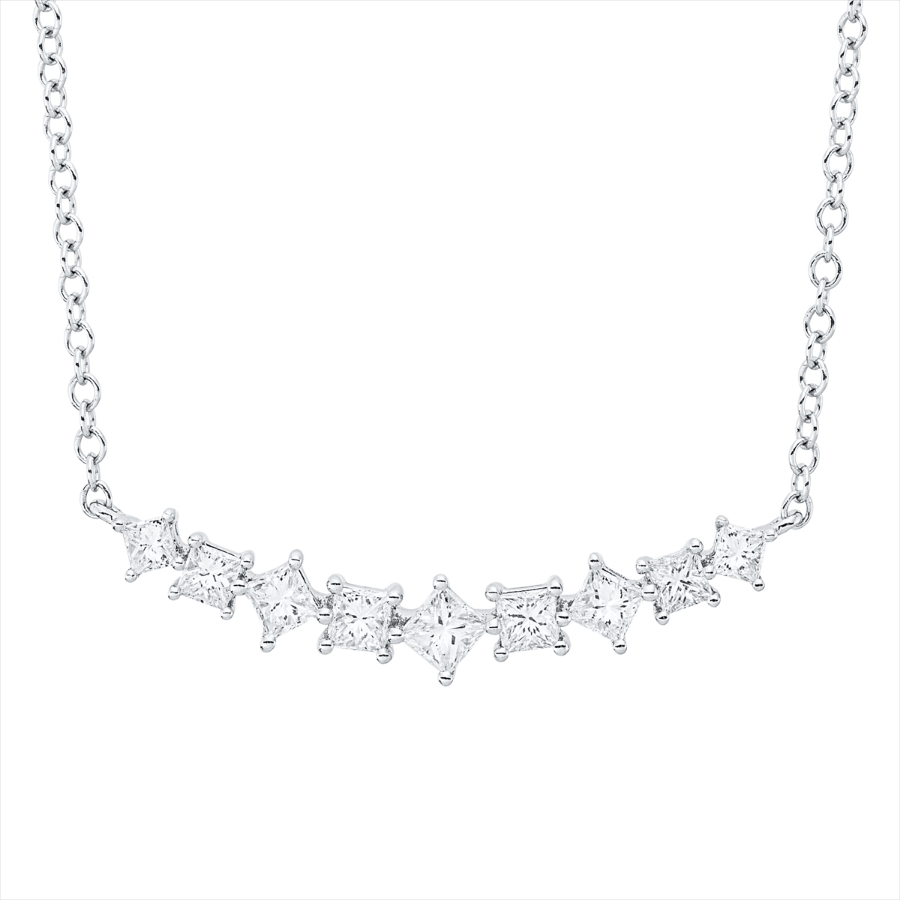 Collier 14 kt WG, mit ZÖ 40 cm + 43 cm