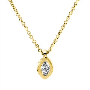 Solitaire Collier Zarge 18kt Gelbgold mit ZÖ 42 cm mit 0,11ct Diamanten