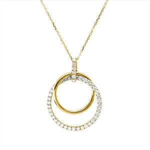 Collier 18 kt GG, mit ZÖ 41 cm + 43,5 cm