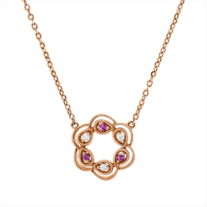 Collier 18 kt RG, mit ZÖ 43,0 + 42,5 + 41,0 cm
