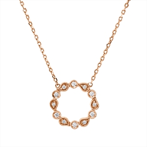 Collier 18 kt RG Kreis, mit ZÖ 45,0 + 43,0 cm