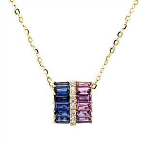 Collier 18 kt GG, mit ZÖ 43,5 cm + 42 cm