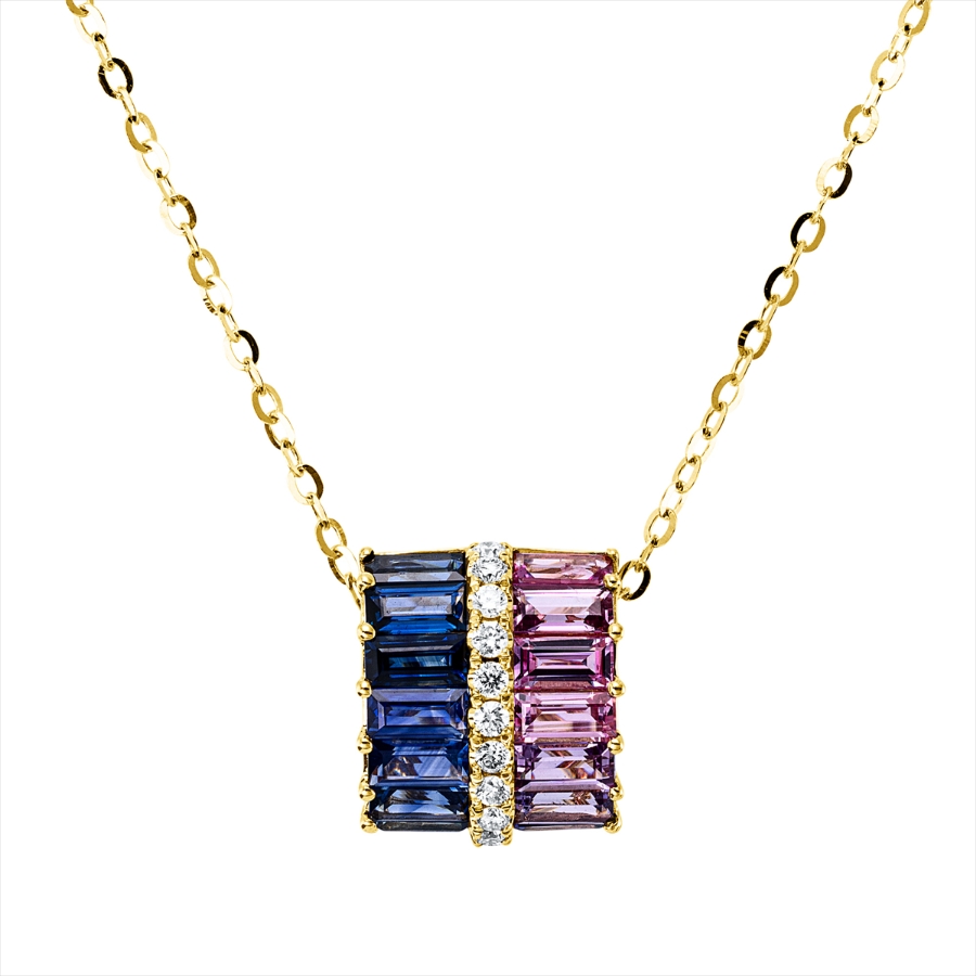 Collier 18 kt GG, mit ZÖ 43,5 cm + 42 cm