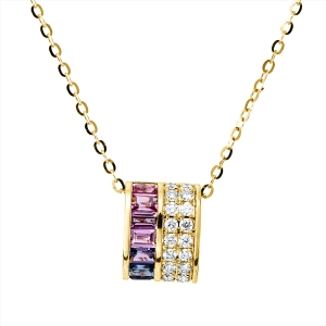 Collier 18 kt GG, mit ZÖ 43,5 cm + 42,0 cm