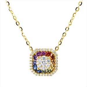 Collier 18 kt GG, mit ZÖ 43,5 cm + 42,0 cm